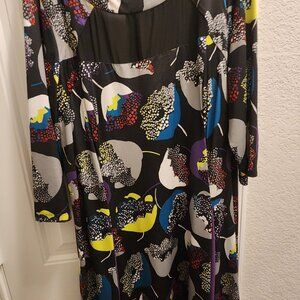 Isabel & Alice Black & Colored Flowers Dress 2X